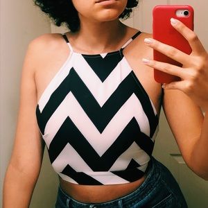 Black and white crop top